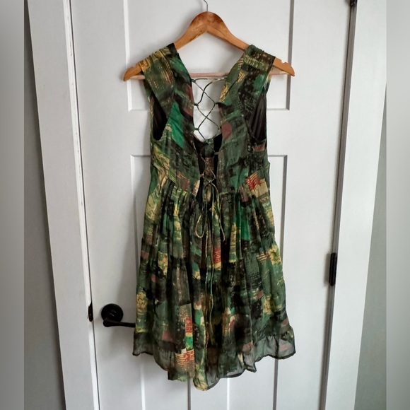 URBAN OUTFITTERS UO Justine Mini Lace Up Dress Large - Picture 4 of 8